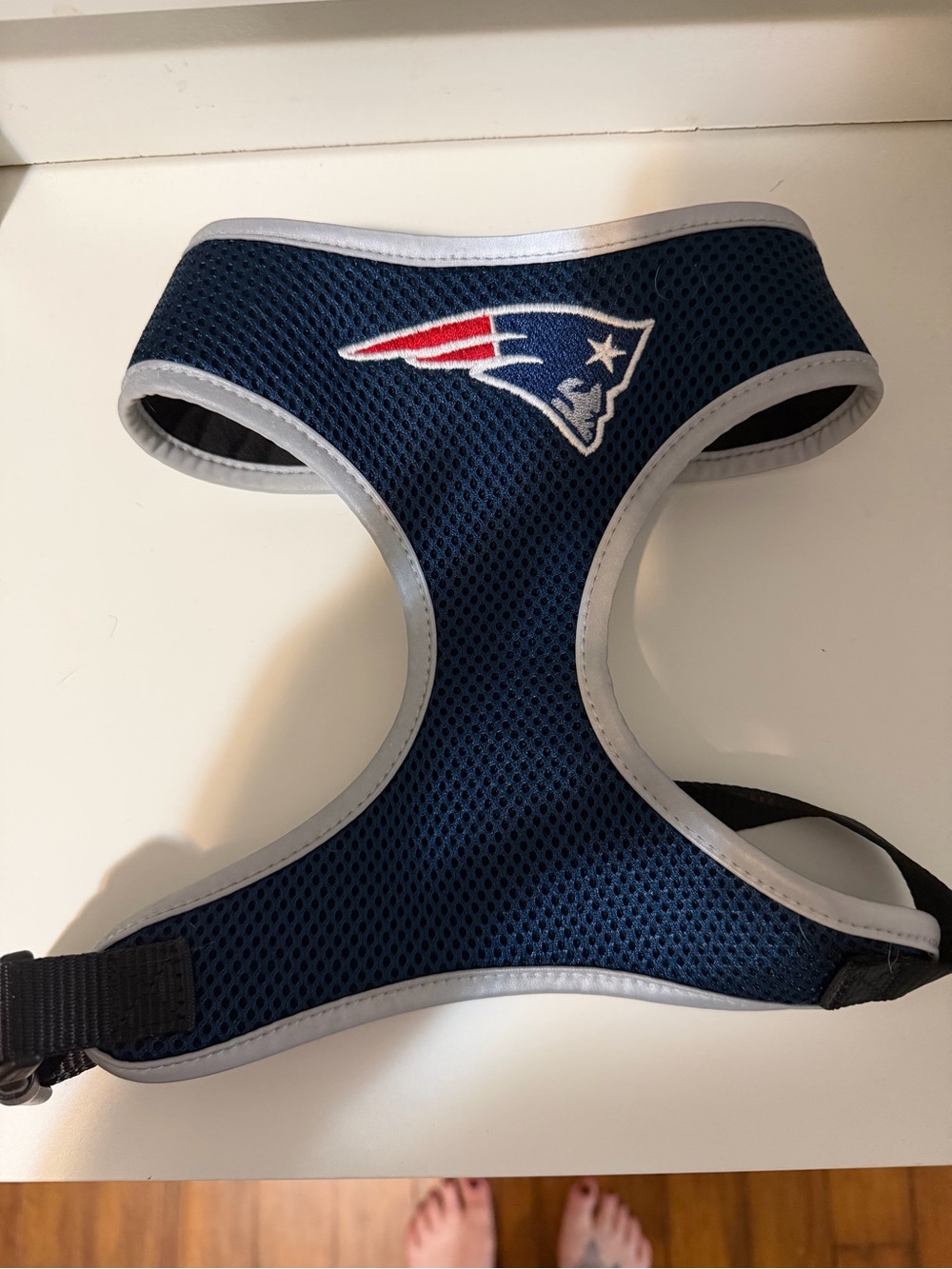 New England Patriots Navy Mesh Dog Harness - NFL Team Logo
